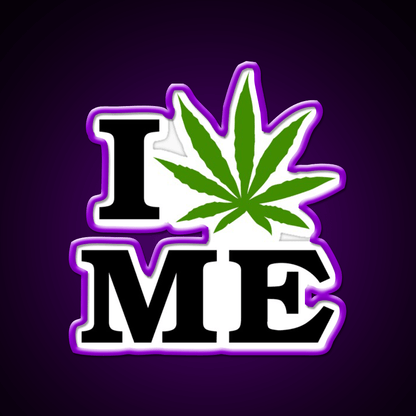 I Love Maine Weed Hemp Inspired Green Leaf Led Neon Sign Rgb Color - Shineneon