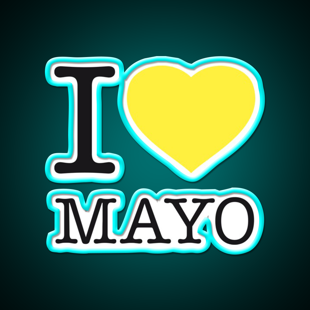 I Love Mayonnaise Fast Food Led Neon Sign For Burger Place Rgb Color