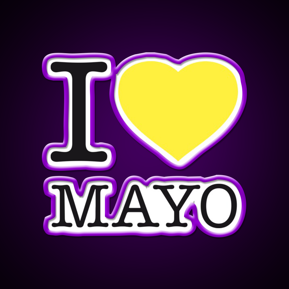 I Love Mayonnaise Fast Food Led Neon Sign For Burger Place Rgb Color