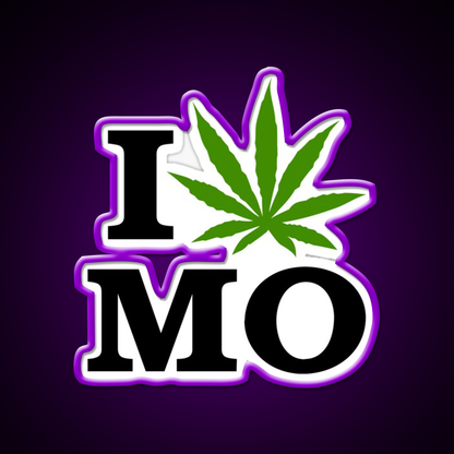I Love Missouri Weed Hemp Inspired Green Leaf Led Neon Sign Rgb Color - LED neon sign view 9