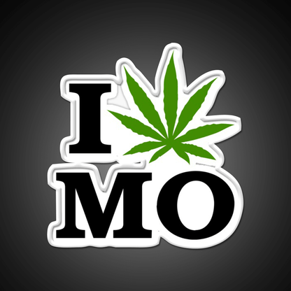 I Love Missouri Weed Hemp Inspired Green Leaf Led Neon Sign Rgb Color - Shineneon
