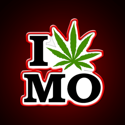I Love Missouri Weed Hemp Inspired Green Leaf Led Neon Sign Rgb Color - Shineneon