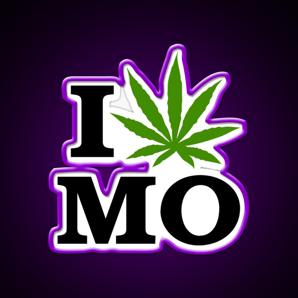 I Love Missouri Weed Hemp Inspired Green Leaf Led Neon Sign Rgb Color - Shineneon