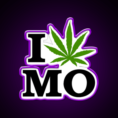 I Love Missouri Weed Hemp Inspired Green Leaf Led Neon Sign Rgb Color - Shineneon
