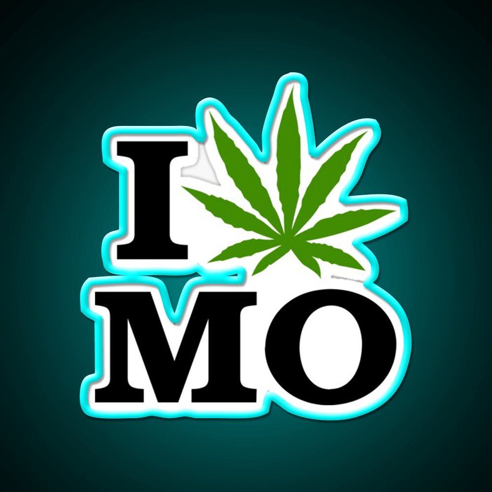 I Love Missouri Weed Hemp Inspired Green Leaf Led Neon Sign Rgb Color - Shineneon