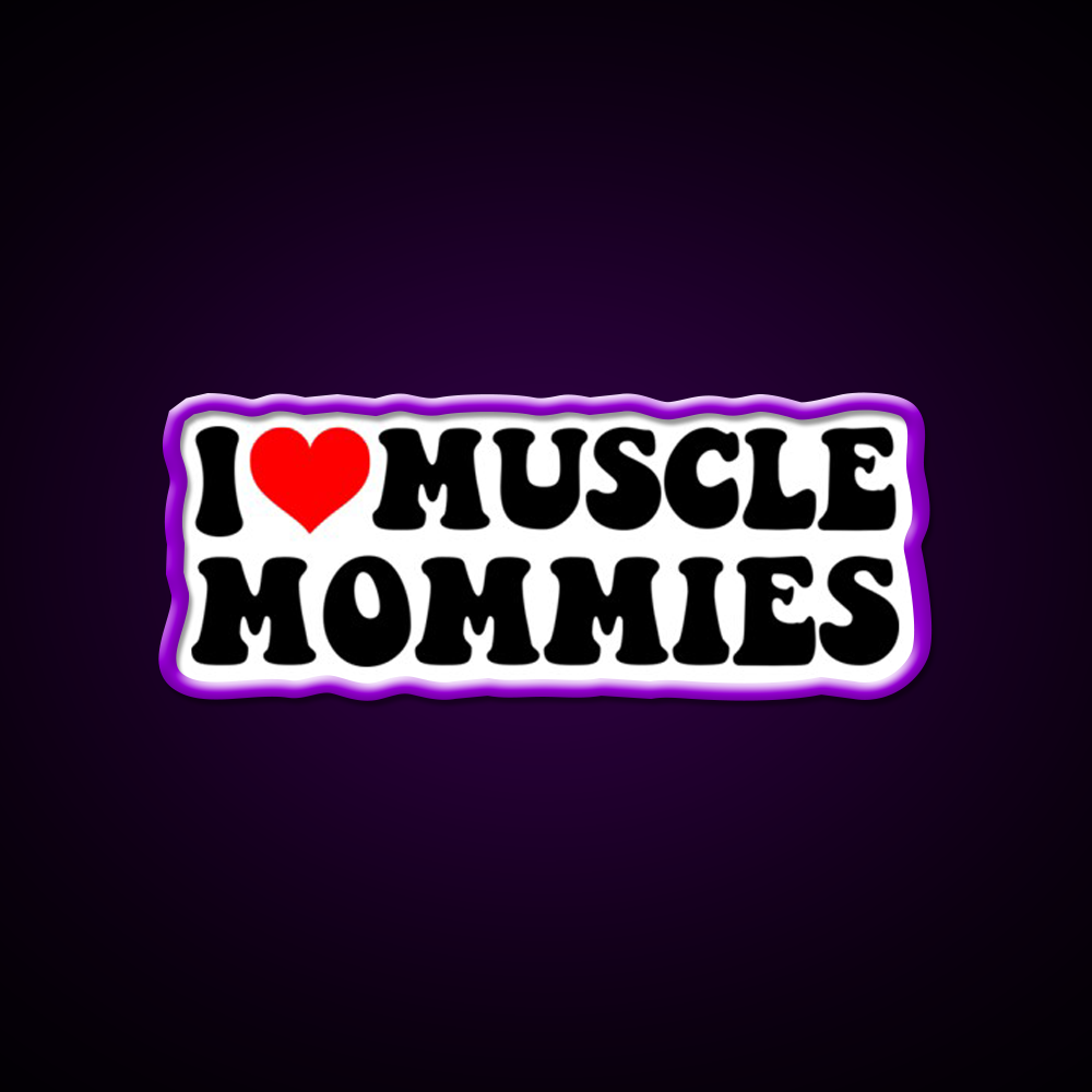 I Love Muscle Mommies Strong Women Gym Fitness Led Neon Sign Rgb Color - LED neon sign view 9