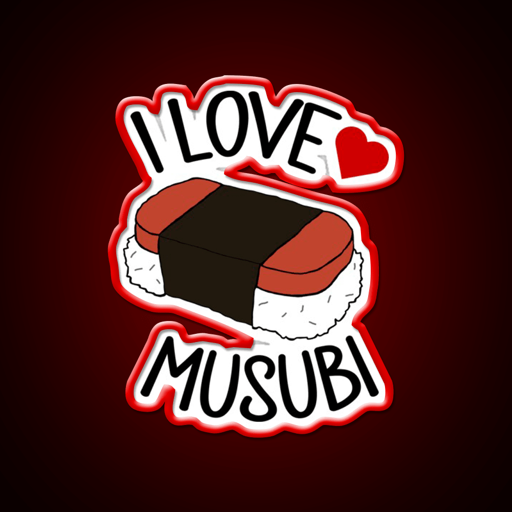 I Love Musubi Snack Food Led Neon Sign Rgb Color - Shineneon