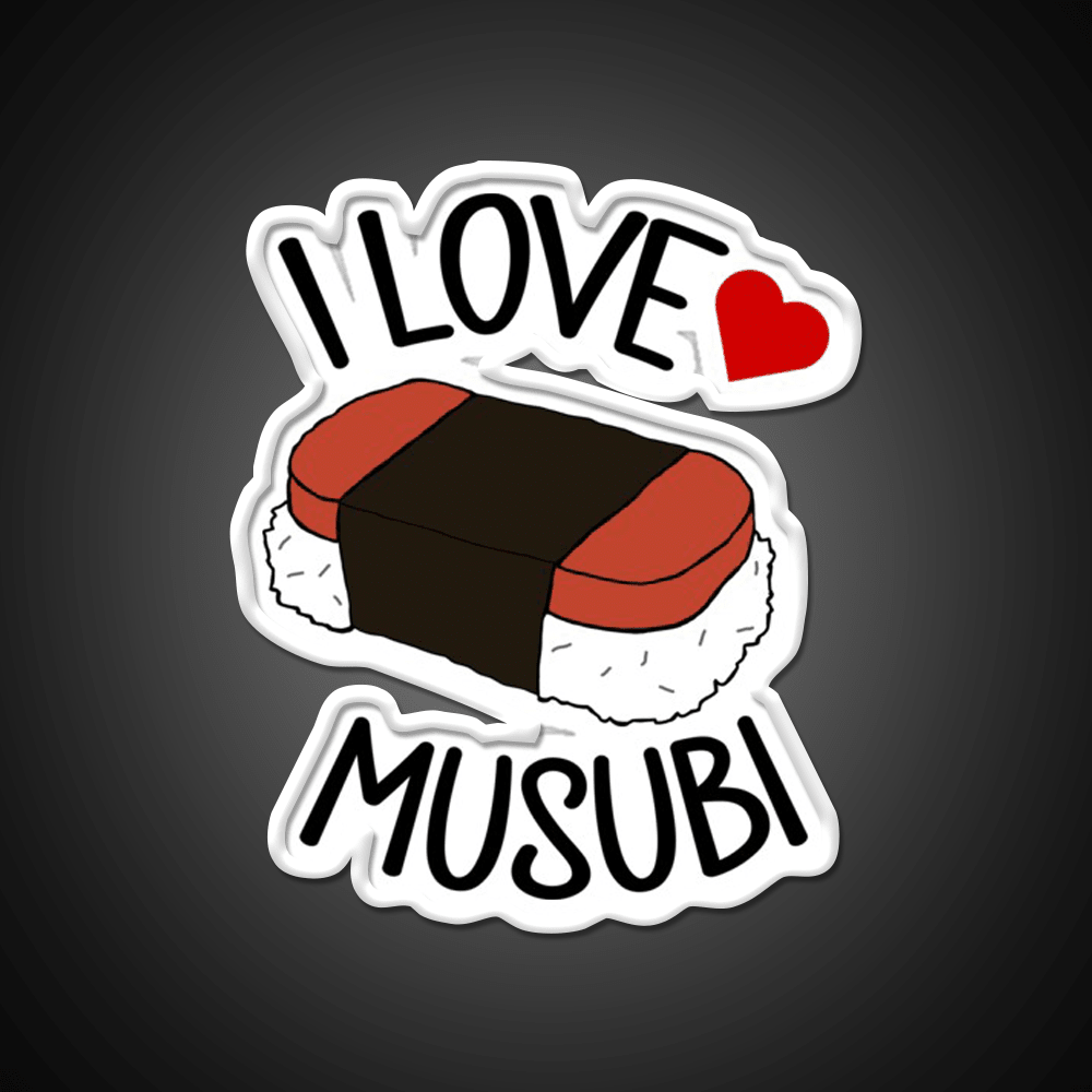 I Love Musubi Snack Food Led Neon Sign Rgb Color - Shineneon