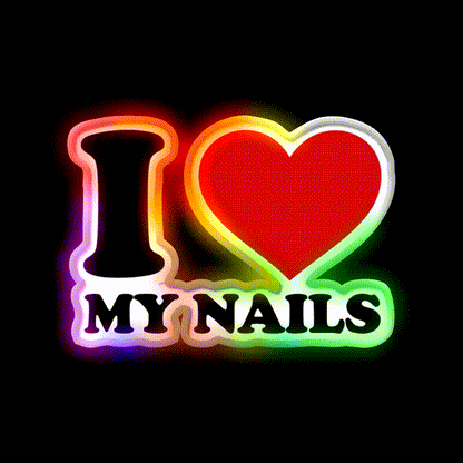 I Love My Nail Salon Led Neon Sign Rgb Color - LED neon sign close-up detail