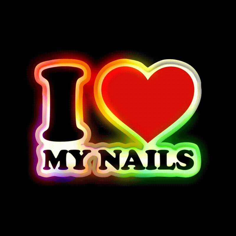 I Love My Nail Salon Led Neon Sign Rgb Color - LED neon sign close-up detail