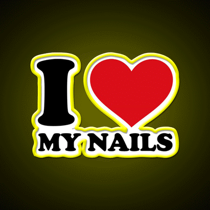 I Love My Nail Salon Led Neon Sign Rgb Color - Custom LED neon sign front view