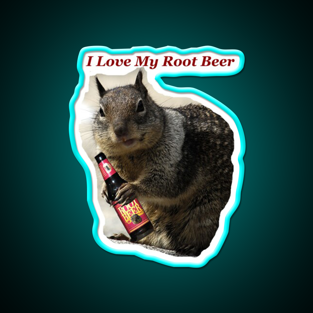 I Love My Root Beer Bar Decor Led Neon Sign Rgb Color - Size and dimension reference