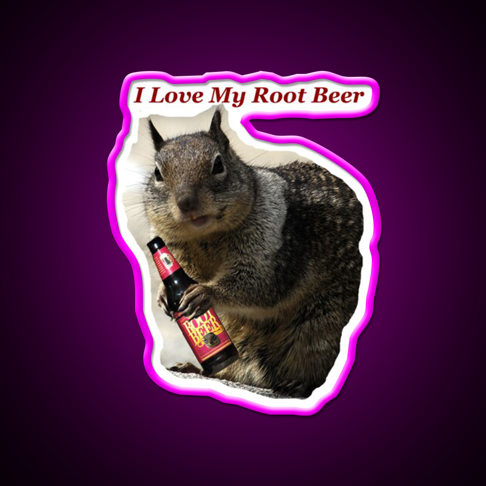 I Love My Root Beer Bar Decor Led Neon Sign Rgb Color - Neon sign mounted on wall in room