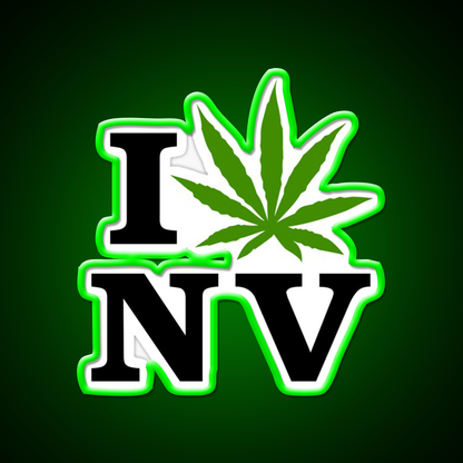 I Love Nevada Weed Hemp Inspired Green Leaf Led Neon Sign Rgb Color - LED neon sign view 8