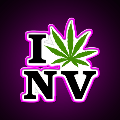 I Love Nevada Weed Hemp Inspired Green Leaf Led Neon Sign Rgb Color - Shineneon