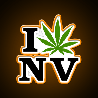 I Love Nevada Weed Hemp Inspired Green Leaf Led Neon Sign Rgb Color - Shineneon