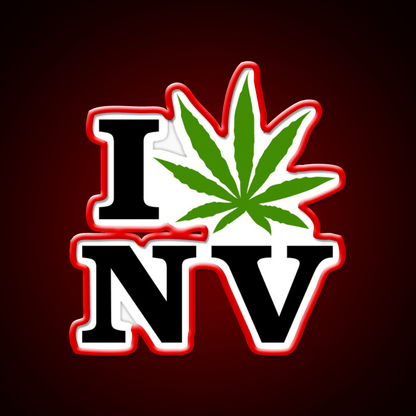 I Love Nevada Weed Hemp Inspired Green Leaf Led Neon Sign Rgb Color - Shineneon