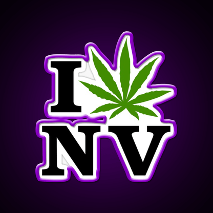 I Love Nevada Weed Hemp Inspired Green Leaf Led Neon Sign Rgb Color - Shineneon