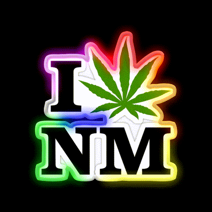 I Love New Mexico Weed Hemp Inspired Green Leaf Led Neon Sign Rgb Color - LED neon sign close-up detail