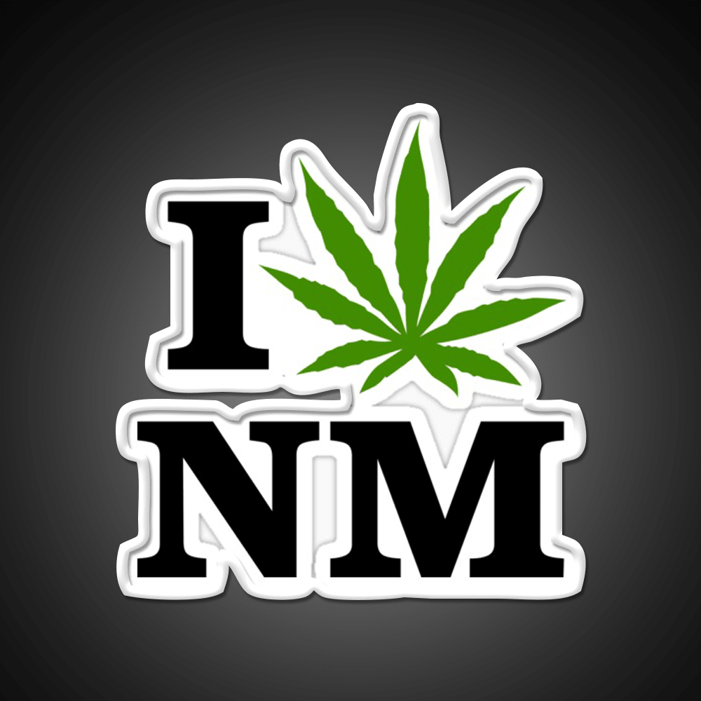 I Love New Mexico Weed Hemp Inspired Green Leaf Led Neon Sign Rgb Color - Shineneon