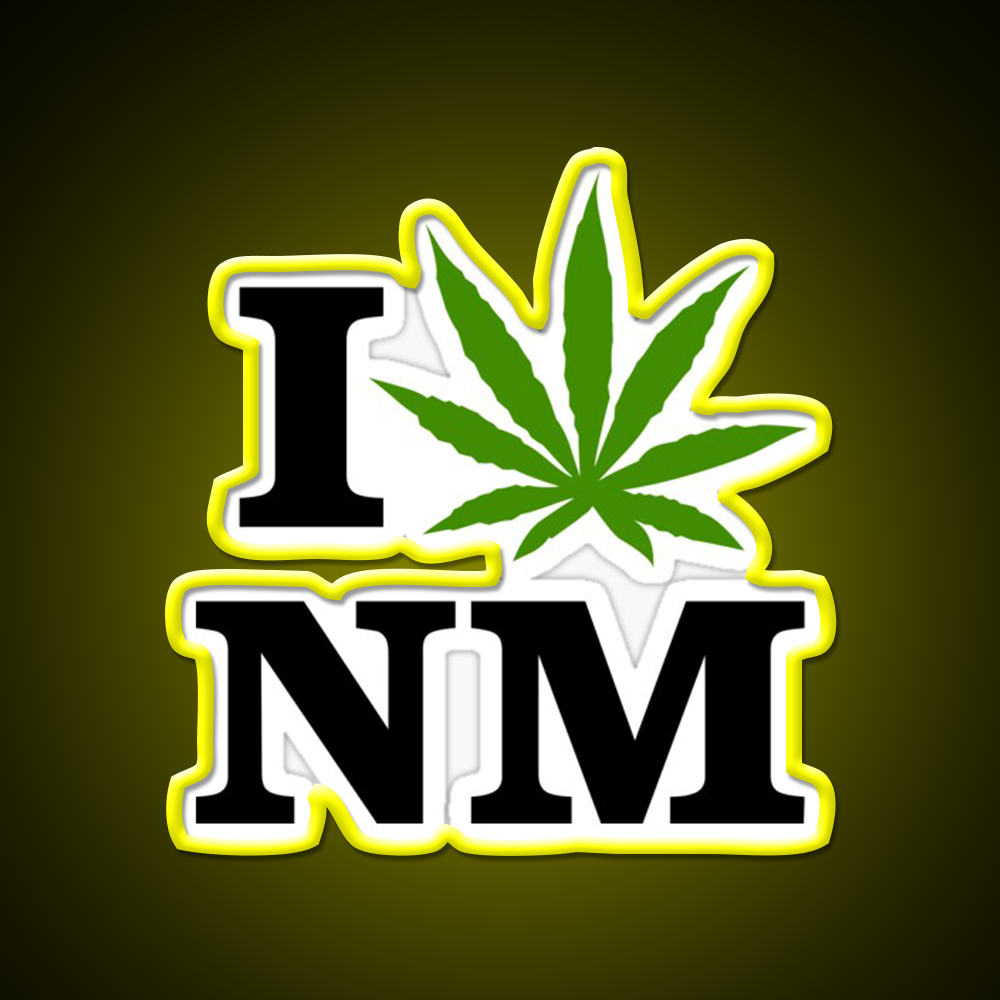 I Love New Mexico Weed Hemp Inspired Green Leaf Led Neon Sign Rgb Color - LED neon sign view 7