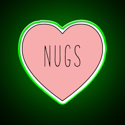 I Love Nugs Heart Fast Food Led Neon Sign For Burger Place Rgb Color