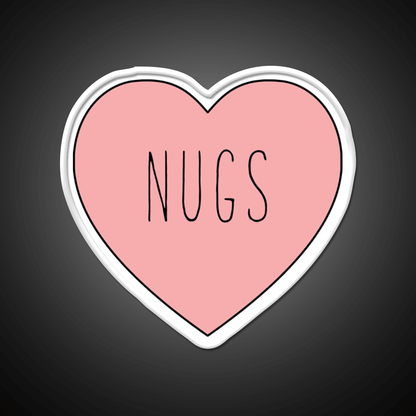 I Love Nugs Heart Fast Food Led Neon Sign For Burger Place Rgb Color - Shineneon