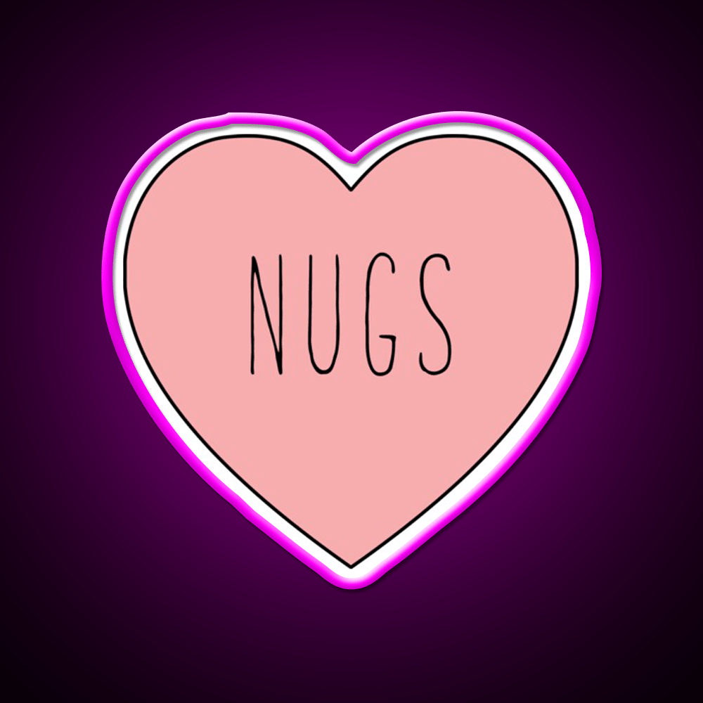 I Love Nugs Heart Fast Food Led Neon Sign For Burger Place Rgb Color - Shineneon