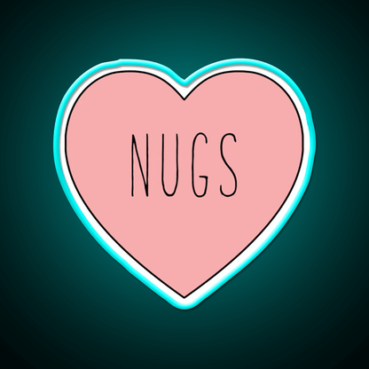 I Love Nugs Heart Fast Food Led Neon Sign For Burger Place Rgb Color - Shineneon