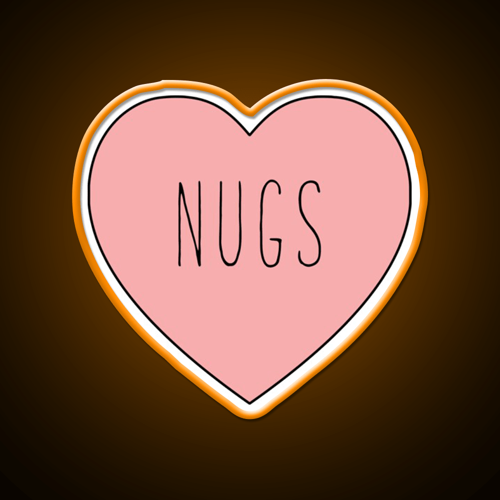 I Love Nugs Heart Fast Food Led Neon Sign For Burger Place Rgb Color - Shineneon