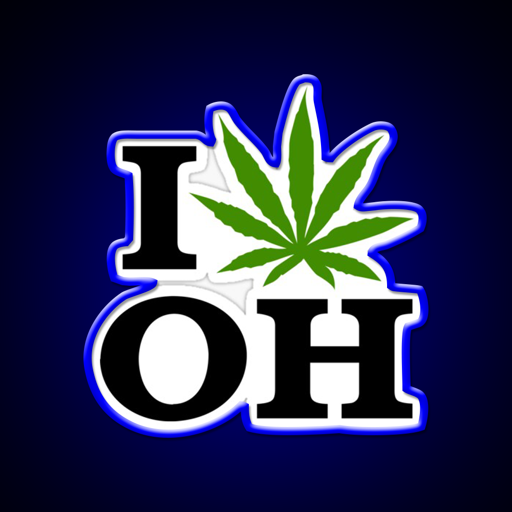 I Love Ohio Weed Hemp Inspired Green Leaf Led Neon Sign Rgb Color - LED neon sign view 5