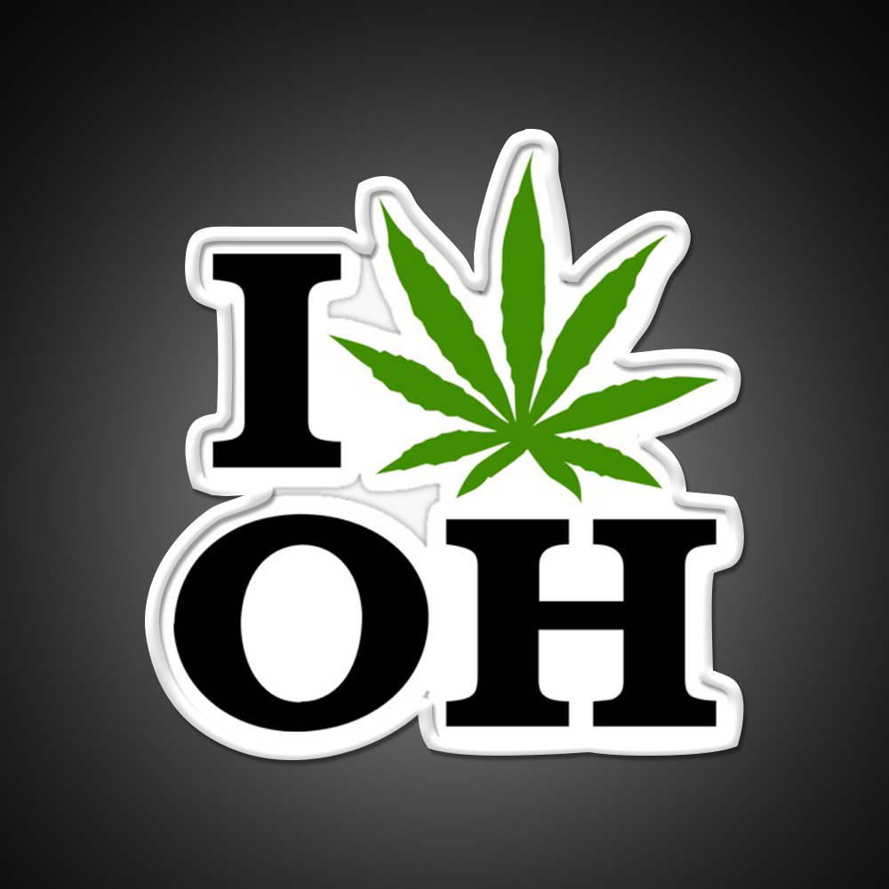I Love Ohio Weed Hemp Inspired Green Leaf Led Neon Sign Rgb Color - LED neon sign view 11