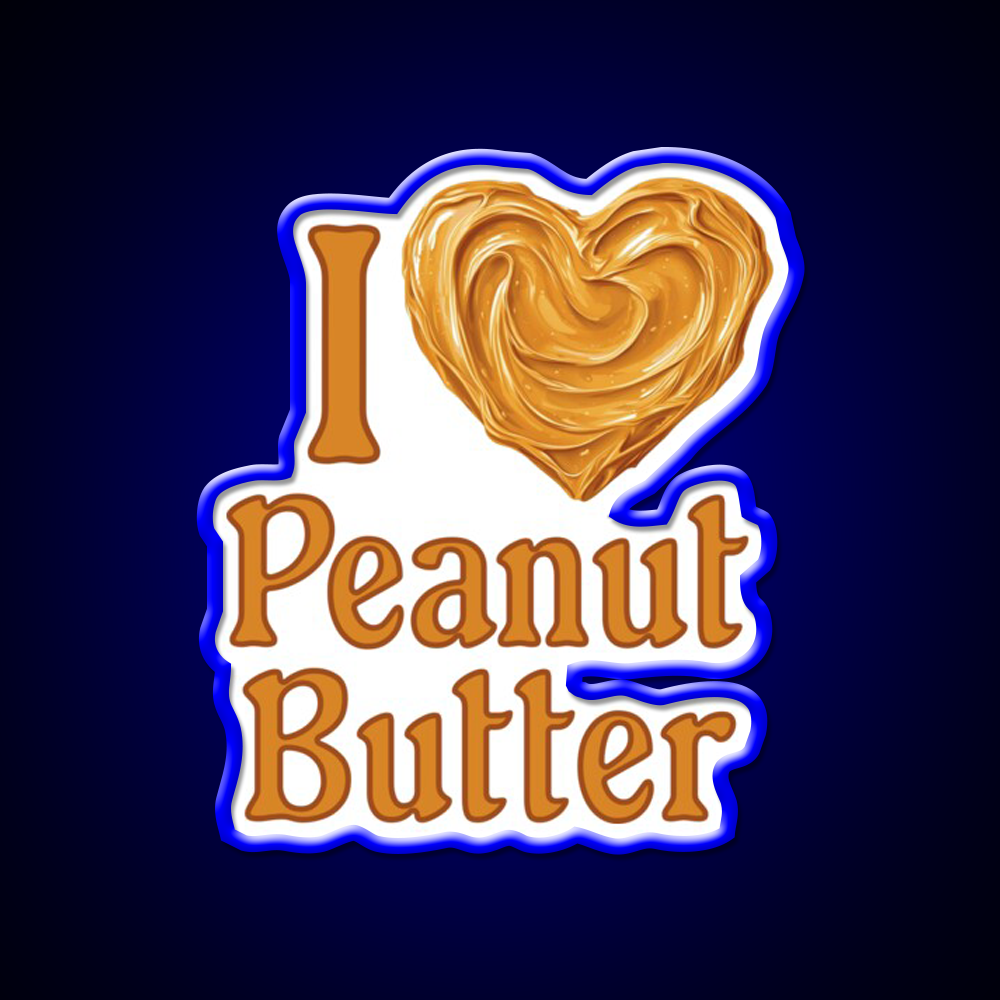 I Love Peanut Butter Fast Food Led Neon Sign For Burger Place Rgb Color