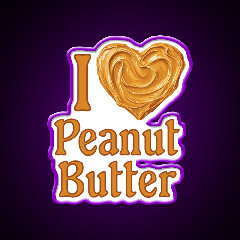 I Love Peanut Butter Fast Food Led Neon Sign For Burger Place Rgb Color