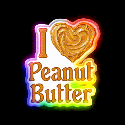 I Love Peanut Butter Snack Food Led Neon Sign Rgb Color