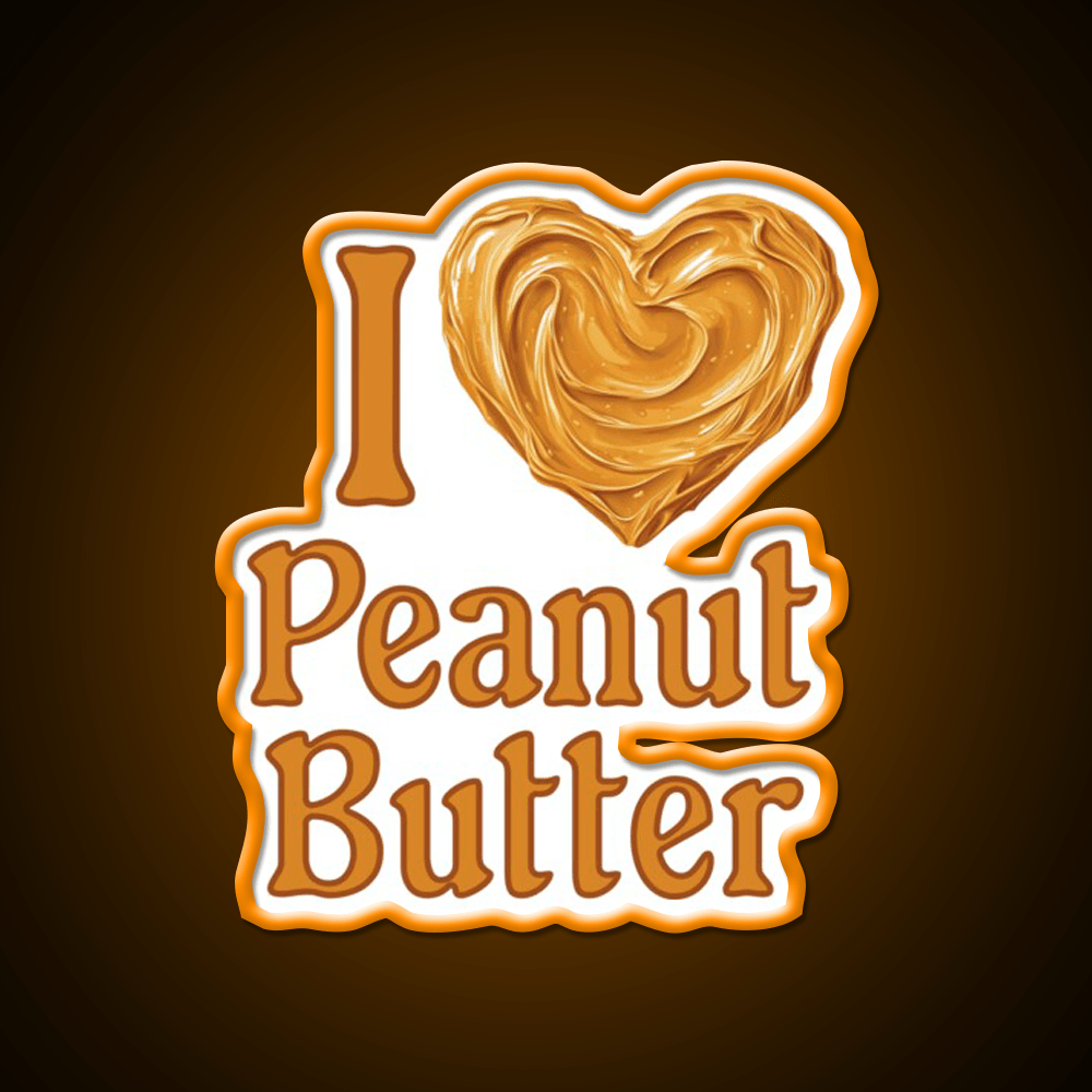 I Love Peanut Butter Snack Food Led Neon Sign Rgb Color - Shineneon