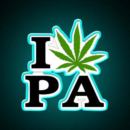 I Love Pennsylvania Weed Hemp Inspired Green Leaf Led Neon Sign Rgb Color - Size and dimension reference