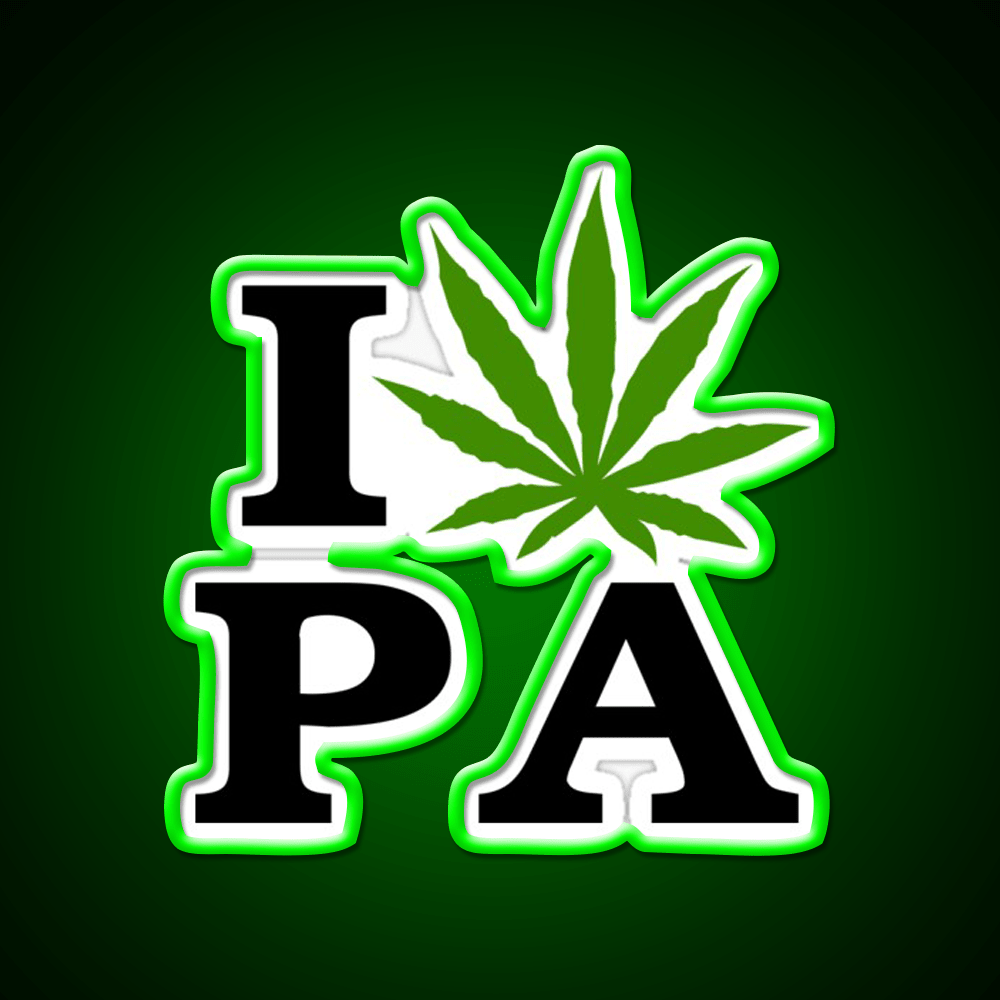I Love Pennsylvania Weed Hemp Inspired Green Leaf Led Neon Sign Rgb Color - Shineneon