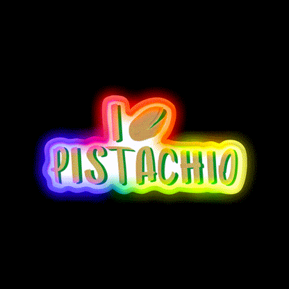 I Love Pistachio Snack Food Led Neon Sign Rgb Color - LED neon sign close-up detail