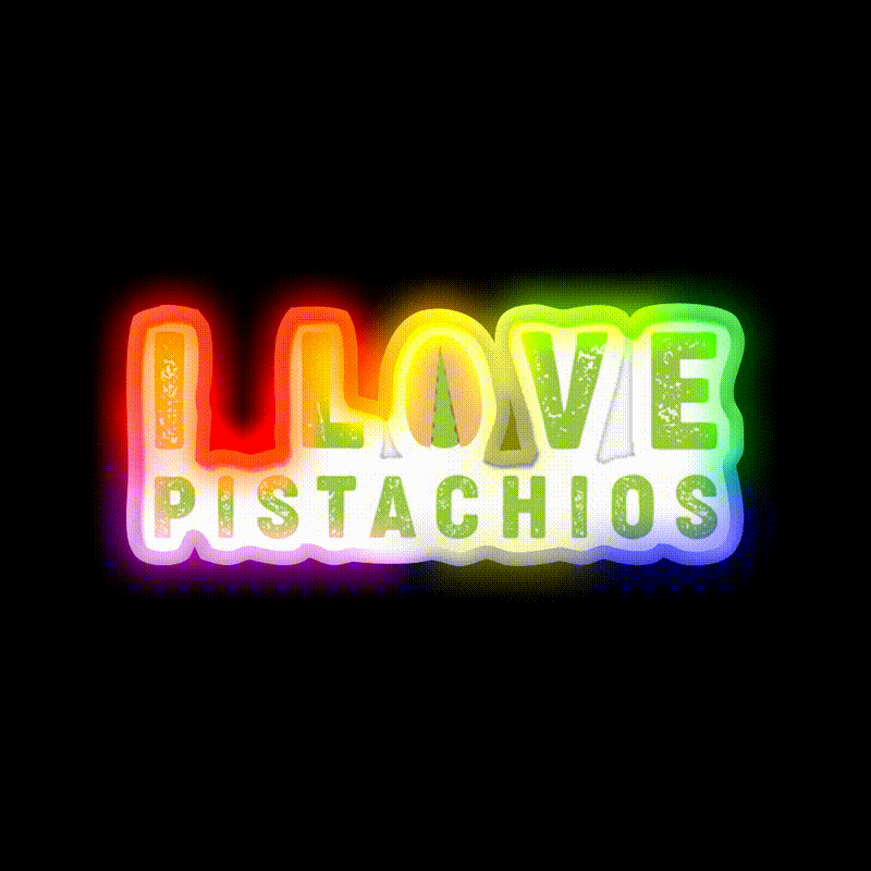 I Love Pistachios Taco Led Neon Sign Mexican Food Sign Rgb Color - LED neon sign close-up detail