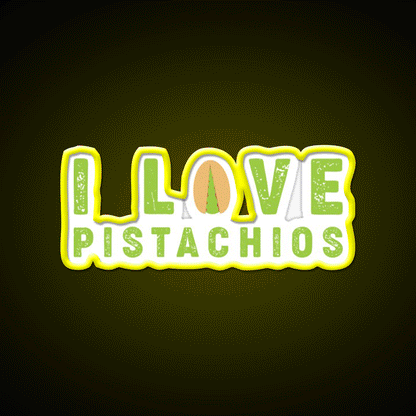 I Love Pistachios Taco Led Neon Sign Mexican Food Sign Rgb Color - Custom LED neon sign front view