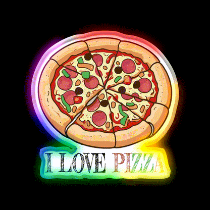 I Love Pizza Snack Food Led Neon Sign Rgb Color - LED neon sign close-up detail