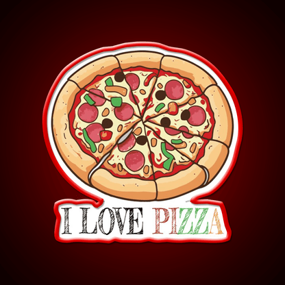 I Love Pizza Snack Food Led Neon Sign Rgb Color - Shineneon