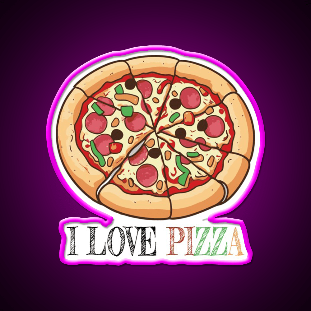 I Love Pizza Snack Food Led Neon Sign Rgb Color - Shineneon