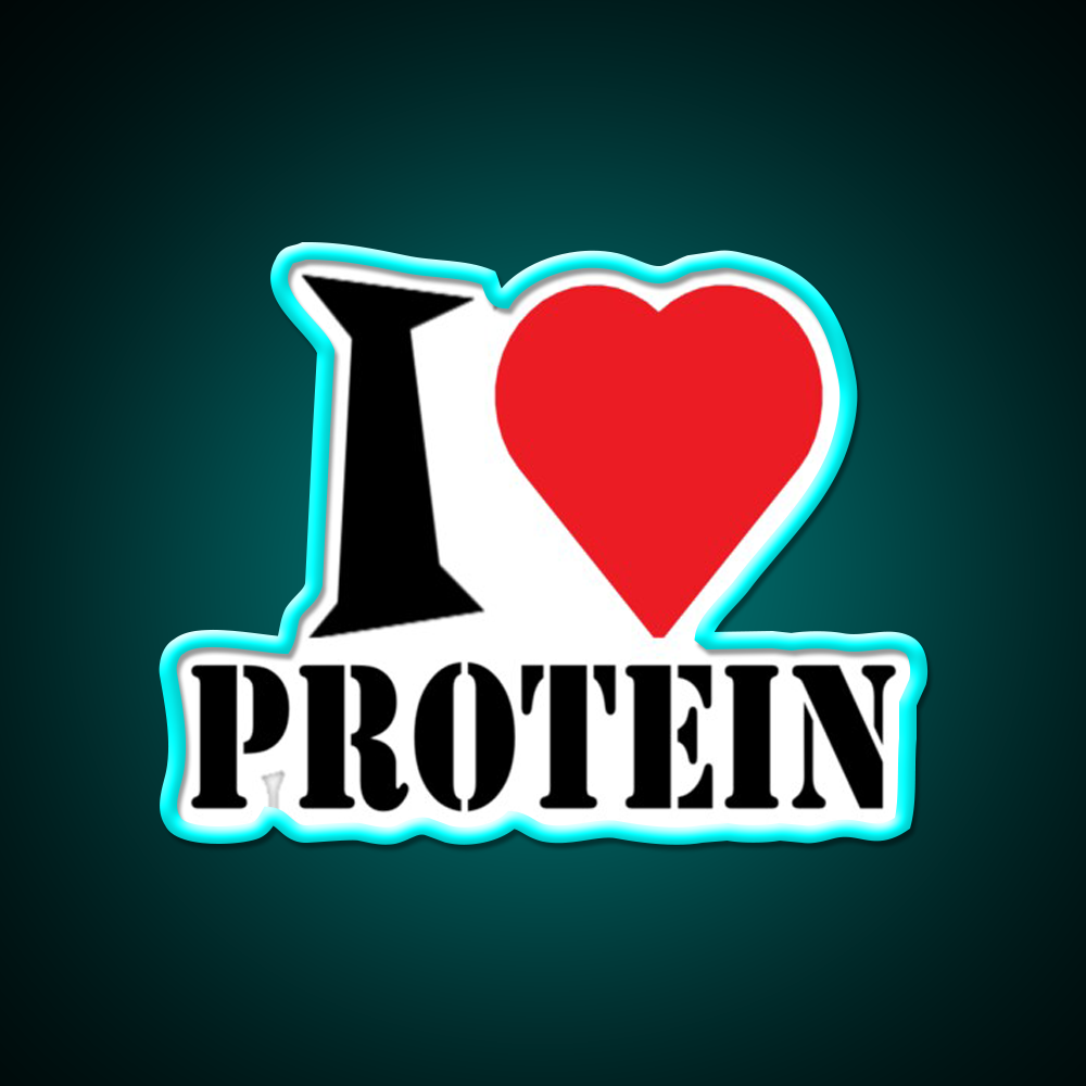 I Love Protein Gym Fitness Led Neon Sign Rgb Color