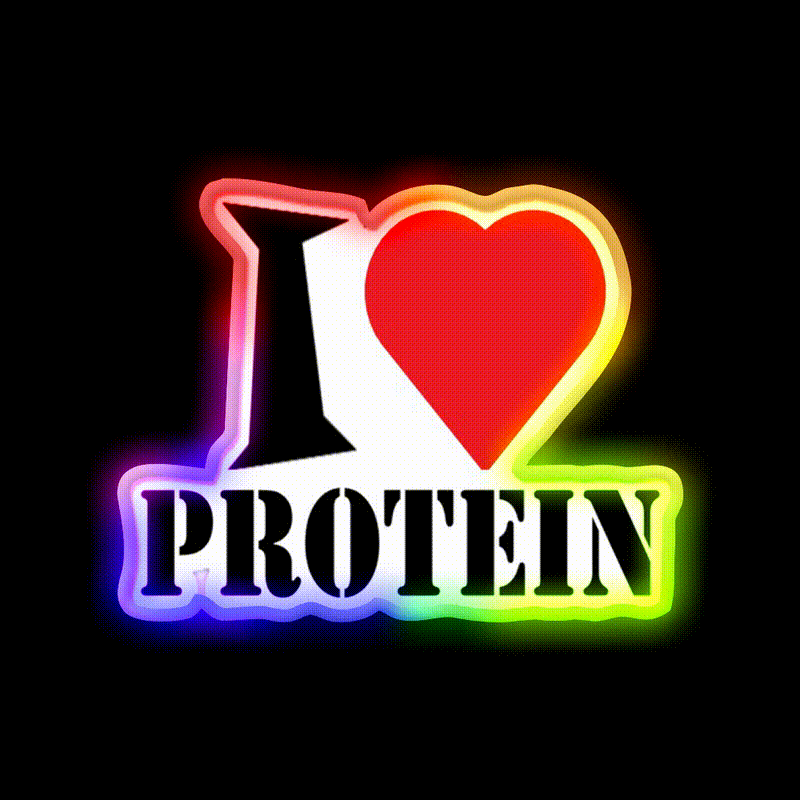 I Love Protein Gym Fitness Led Neon Sign Rgb Color