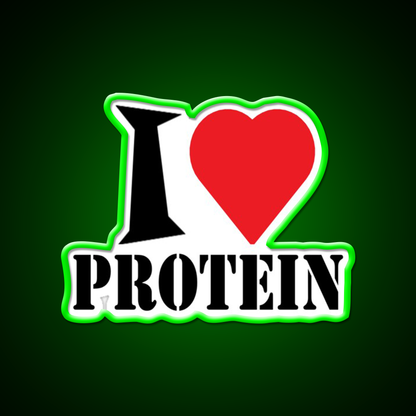 I Love Protein Gym Fitness Led Neon Sign Rgb Color