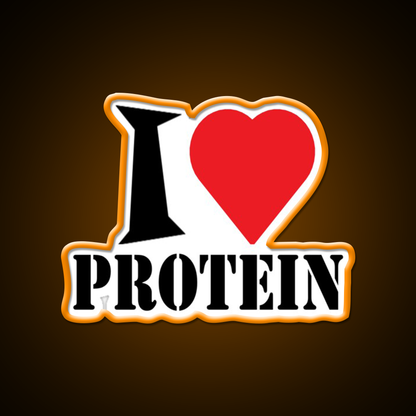 I Love Protein Gym Fitness Led Neon Sign Rgb Color