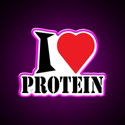 I Love Protein Gym Fitness Led Neon Sign Rgb Color