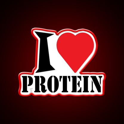 I Love Protein Gym Fitness Led Neon Sign Rgb Color